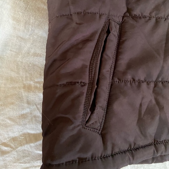 Chocolate Brown Hooded Puffy Vest by Mark Eisen - Picture 5 of 7